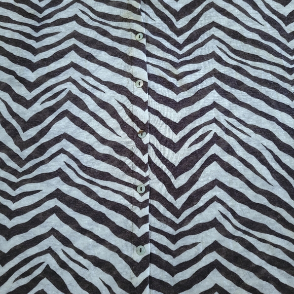 Tahari Zebra🦓 Striped Linen Top - NWT - Picture 8 of 13